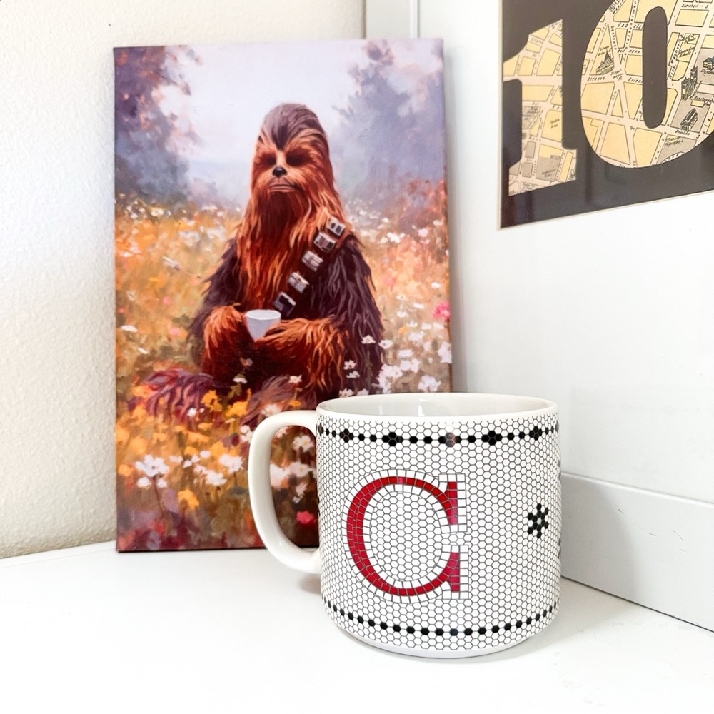 Bee & Willow Home Monogram Initial Letter C Mosaic Tile 16 oz Coffee Mug Ceramic